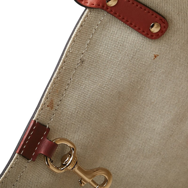グッチ GGキャンバス トートバッグ ショルダーバッグ 247207 ベージュ ピンク キャンバス レザー レディース GUCCI 【中古】
