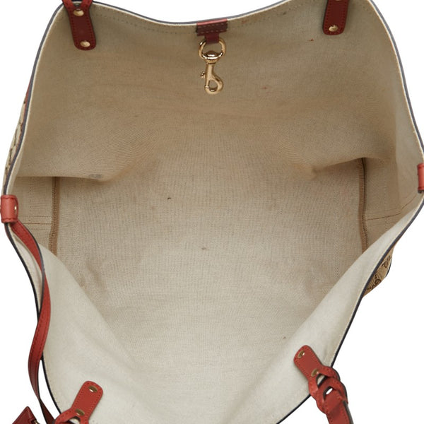 グッチ GGキャンバス トートバッグ ショルダーバッグ 247207 ベージュ ピンク キャンバス レザー レディース GUCCI 【中古】