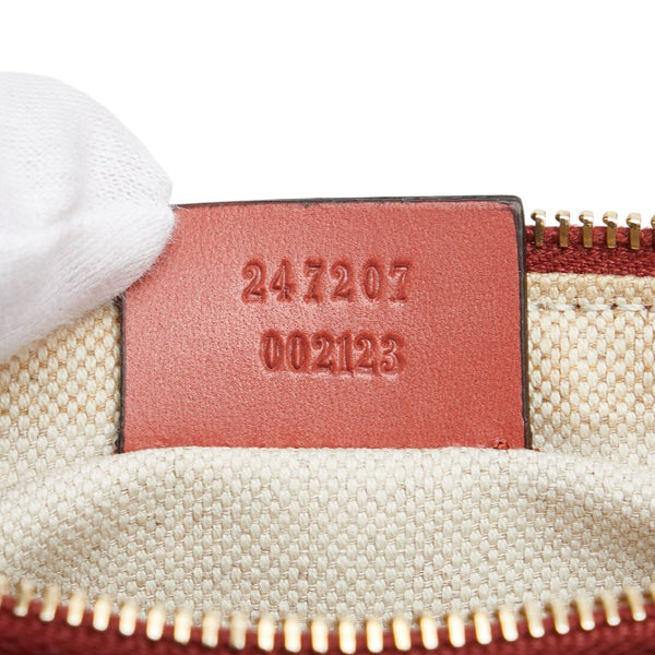 グッチ GGキャンバス トートバッグ ショルダーバッグ 247207 ベージュ ピンク キャンバス レザー レディース GUCCI 【中古】