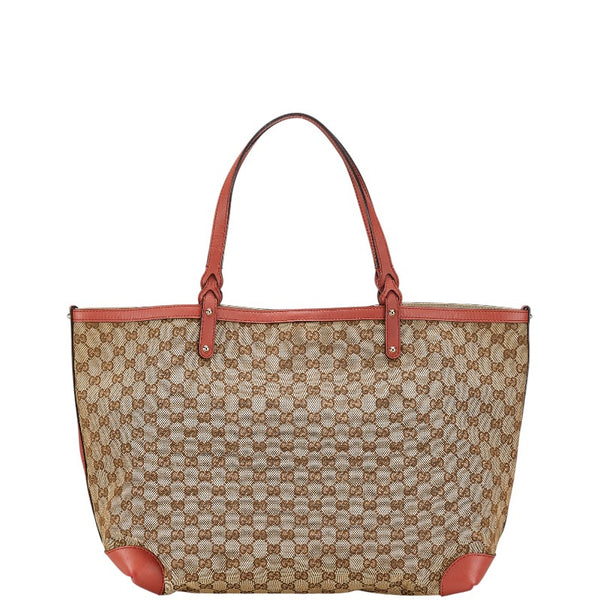 グッチ GGキャンバス トートバッグ ショルダーバッグ 247207 ベージュ ピンク キャンバス レザー レディース GUCCI 【中古】