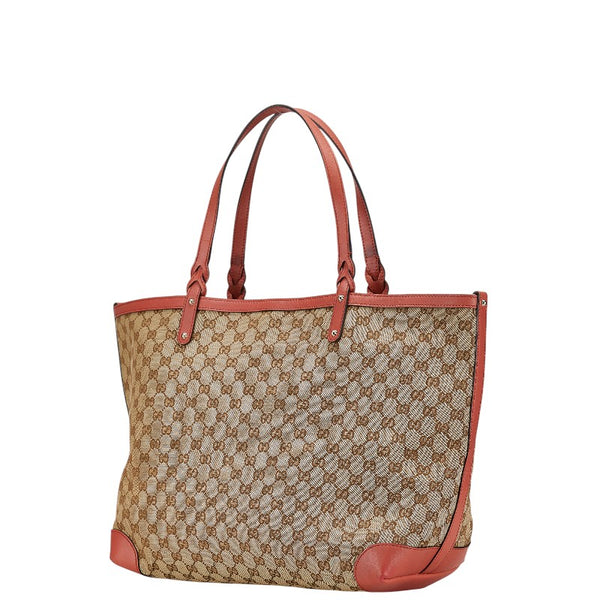 グッチ GGキャンバス トートバッグ ショルダーバッグ 247207 ベージュ ピンク キャンバス レザー レディース GUCCI 【中古】