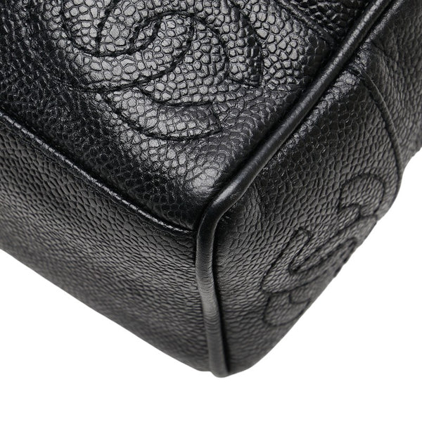 シャネル トリプル ココマーク チェーン トートバッグ ショルダーバッグ ブラック キャビアスキン レディース CHANEL 【中古】