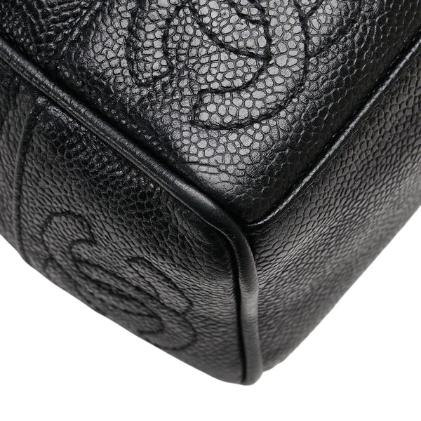 シャネル トリプル ココマーク チェーン トートバッグ ショルダーバッグ ブラック キャビアスキン レディース CHANEL 【中古】