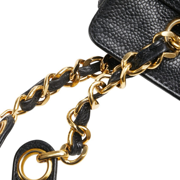 シャネル トリプル ココマーク チェーン トートバッグ ショルダーバッグ ブラック キャビアスキン レディース CHANEL 【中古】