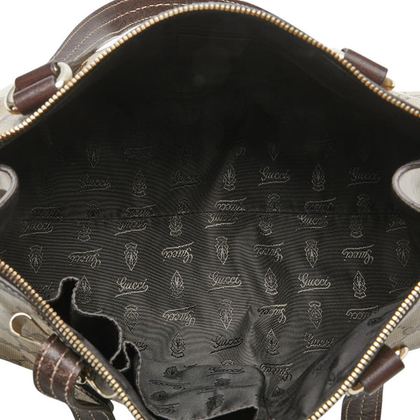 グッチ GGクリスタル リボン モチーフ ハンドバッグ 181490 ブラウン レザー PVC レディース GUCCI 【中古】