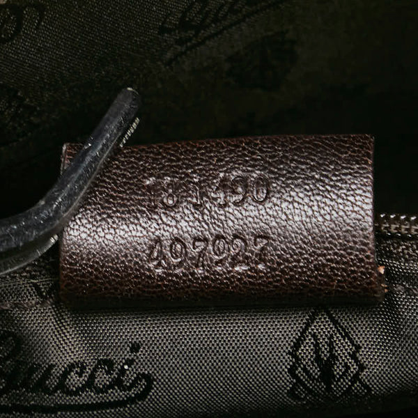 グッチ GGクリスタル リボン モチーフ ハンドバッグ 181490 ブラウン レザー PVC レディース GUCCI 【中古】