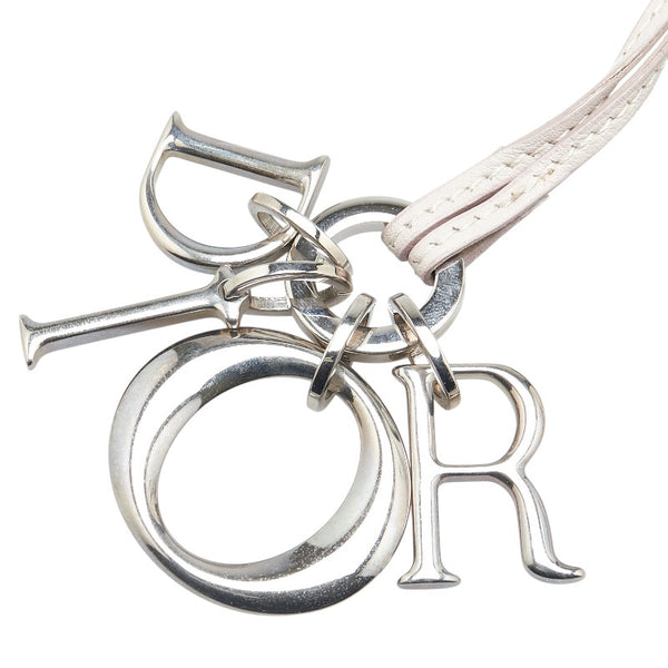 ディオール チャーム バッグチャーム ベージュ シルバー レザー メタル レディース Dior 【中古】