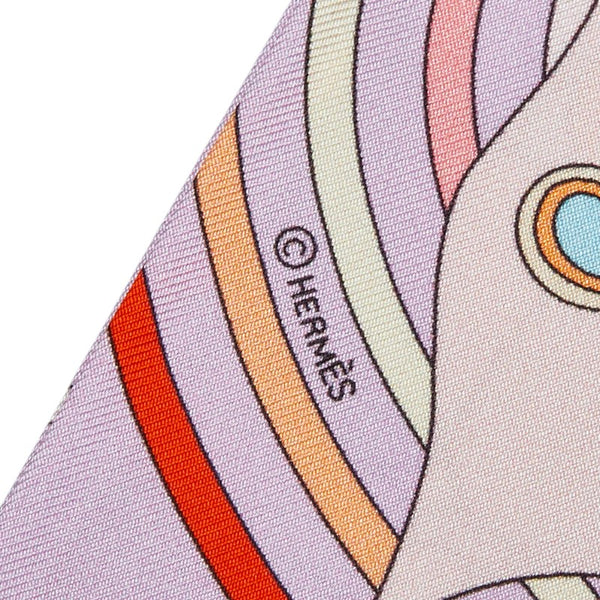 エルメス ツイリー CARRES VOLANTS 空飛ぶカレ スカーフ ライトパープル マルチカラー シルク レディース HERMES 【中古】