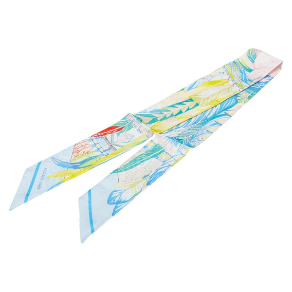 エルメス ツイリー DANSE PACIFIQUE スカーフ ライトブルー マルチカラー レディース HERMES 【中古】