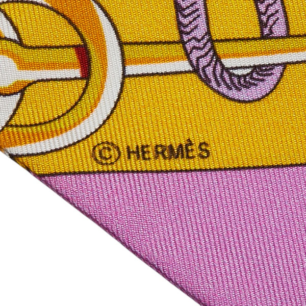 エルメス ツイリー Cliquetis スカーフ ホワイト マルチカラー レディース HERMES 【中古】