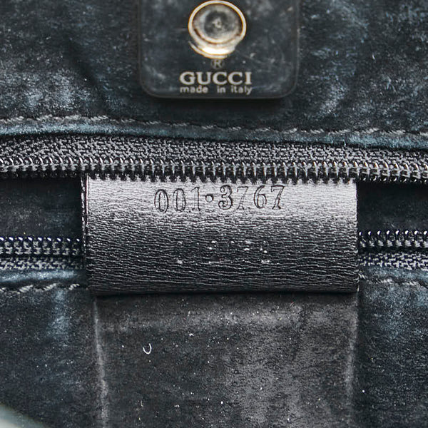 グッチ ロゴ ワンショルダーバッグ 001 3767 ブラック レザー レディース GUCCI 【中古】