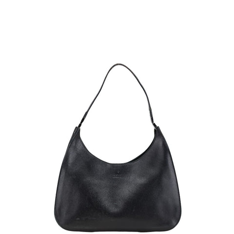 グッチ ロゴ ワンショルダーバッグ 001 3767 ブラック レザー レディース GUCCI 【中古】