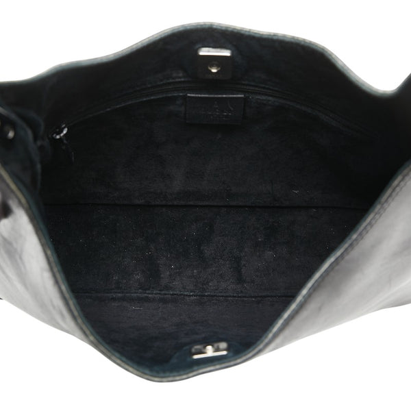 グッチ ロゴ ワンショルダーバッグ 001 3767 ブラック レザー レディース GUCCI 【中古】