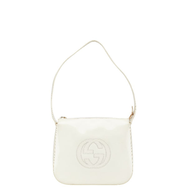 グッチ インターロッキングG ハンドバッグ 001 1364 ホワイト レザー レディース GUCCI 【中古】