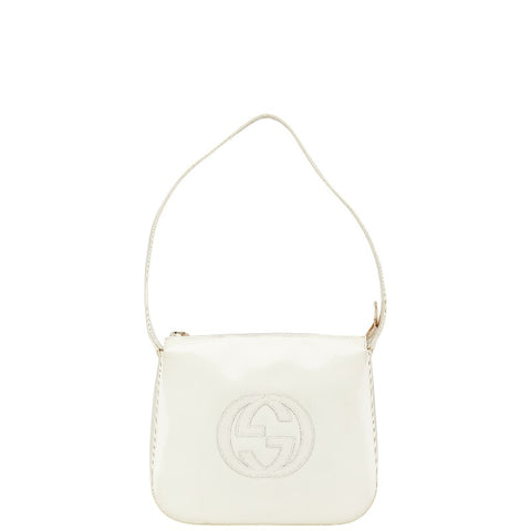 グッチ インターロッキングG ハンドバッグ 001 1364 ホワイト レザー レディース GUCCI 【中古】