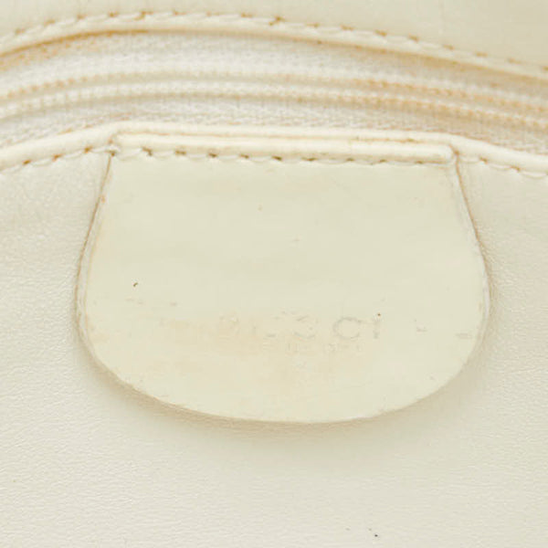 グッチ インターロッキングG ハンドバッグ 001 1364 ホワイト レザー レディース GUCCI 【中古】
