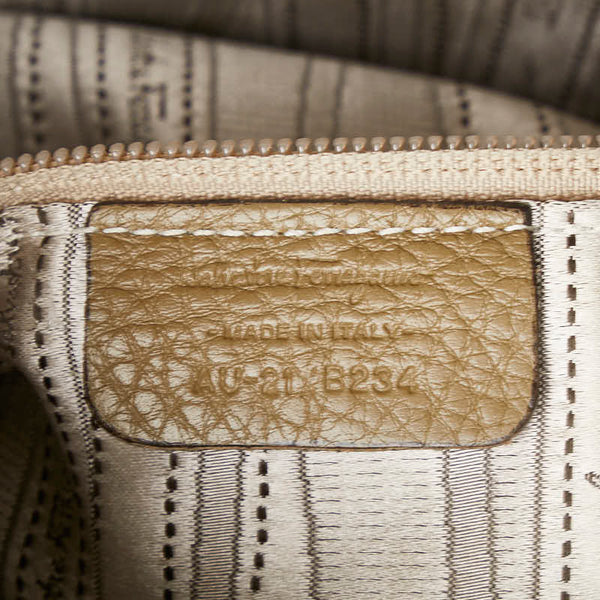 サルヴァトーレフェラガモ ガンチーニ マリッサ ハンドバッグ ベージュ レザー レディース Salvatore Ferragamo 【中古】