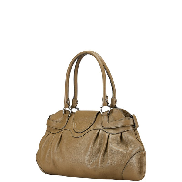 サルヴァトーレフェラガモ ガンチーニ マリッサ ハンドバッグ ベージュ レザー レディース Salvatore Ferragamo 【中古】