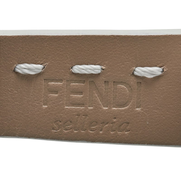 フェンディ 腕時計用 替えベルト 替えバンド ホワイト ブラック レザー レディース FENDI 【中古】