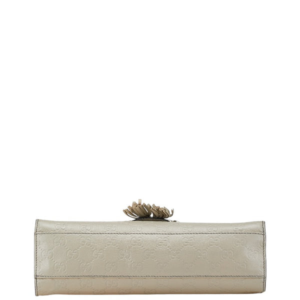 グッチ グッチシマ エミリー ホースビット チェーン ショルダーバッグ 295402 アイボリー ベージュ レザー レディース GUCCI 【中古】