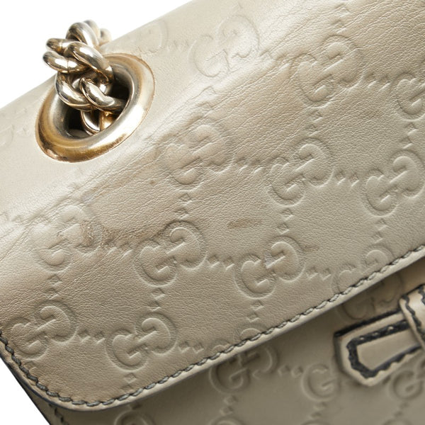 グッチ グッチシマ エミリー ホースビット チェーン ショルダーバッグ 295402 アイボリー ベージュ レザー レディース GUCCI 【中古】