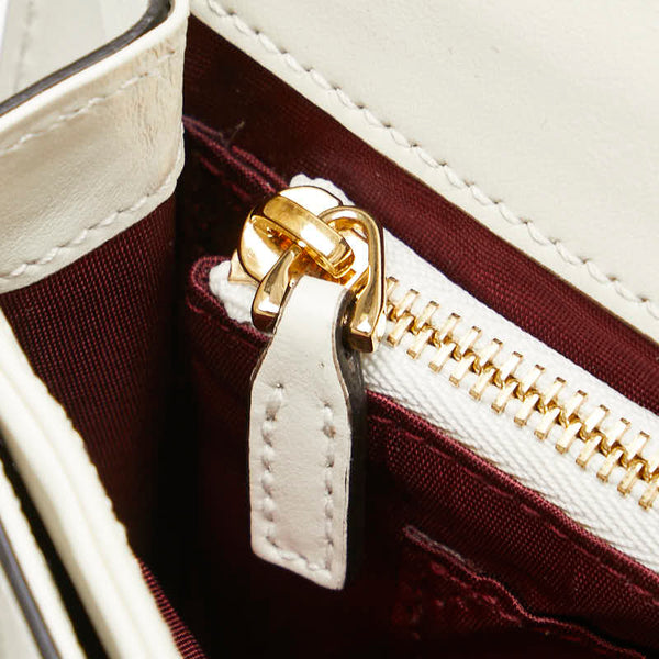 グッチ ズゥミ ショルダーバッグ 576388 ホワイト ゴールド シルバー レザー レディース GUCCI 【中古】