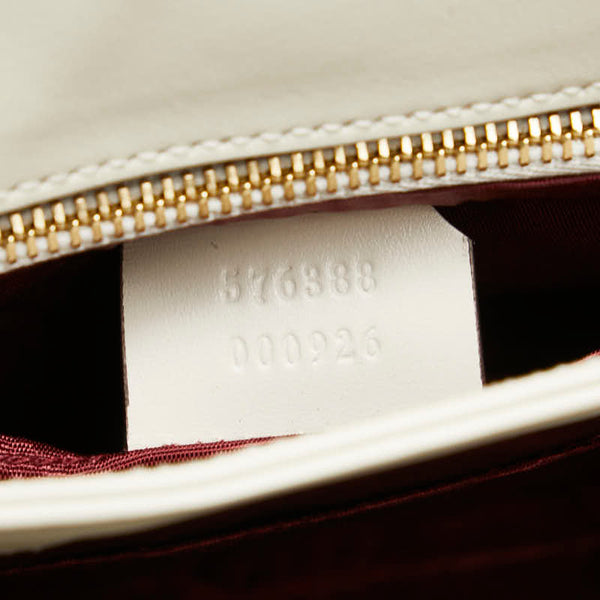 グッチ ズゥミ ショルダーバッグ 576388 ホワイト ゴールド シルバー レザー レディース GUCCI 【中古】