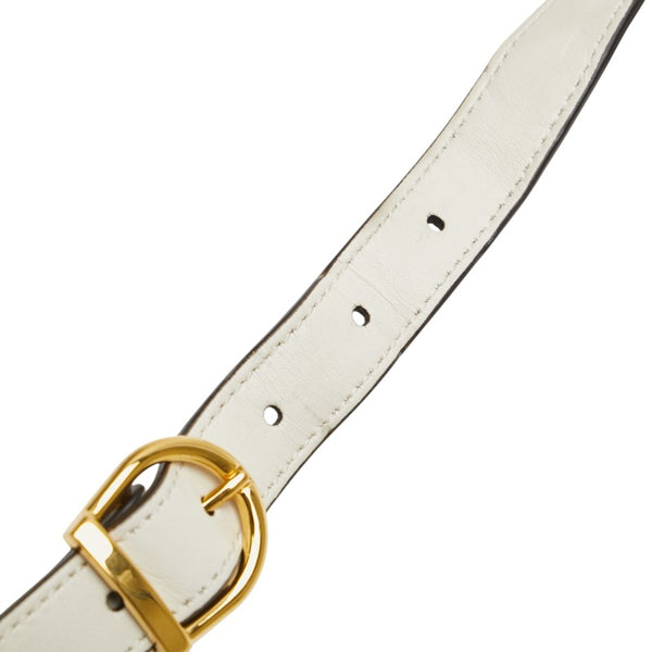 グッチ ズゥミ ショルダーバッグ 576388 ホワイト ゴールド シルバー レザー レディース GUCCI 【中古】