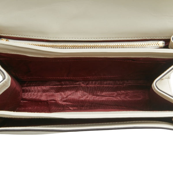 グッチ ズゥミ ショルダーバッグ 576388 ホワイト ゴールド シルバー レザー レディース GUCCI 【中古】