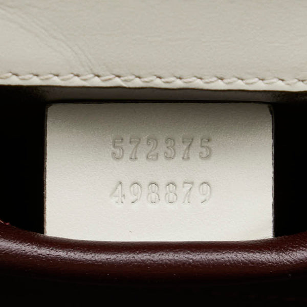 グッチ ズゥミ チェーン ショルダーバッグ ハンドバッグ 572375 ホワイト ゴールド シルバー レザー レディース GUCCI 【中古】