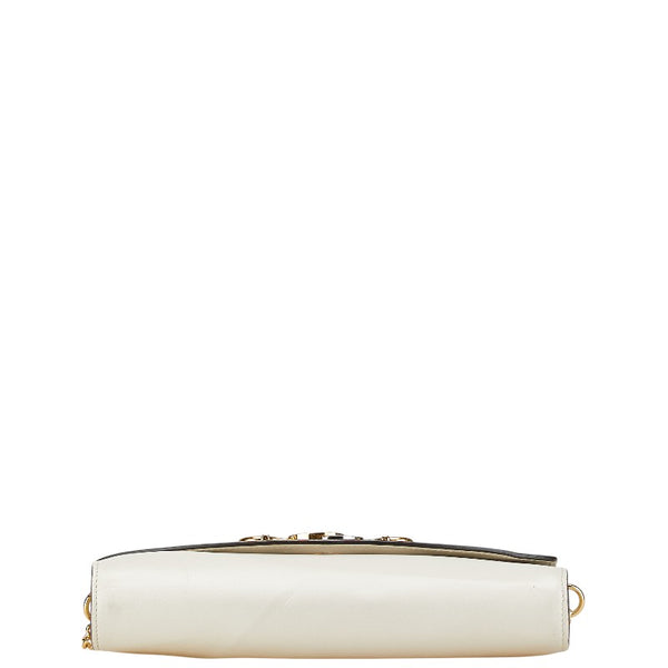 グッチ ズゥミ チェーン ショルダーバッグ ハンドバッグ 572375 ホワイト ゴールド シルバー レザー レディース GUCCI 【中古】