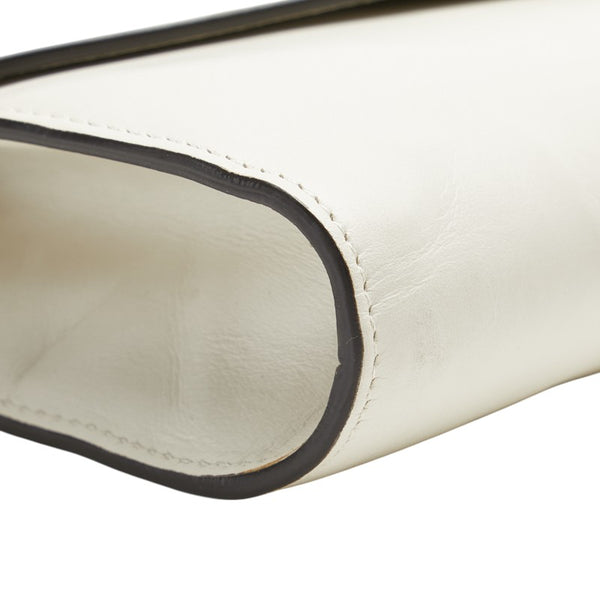 グッチ ズゥミ チェーン ショルダーバッグ ハンドバッグ 572375 ホワイト ゴールド シルバー レザー レディース GUCCI 【中古】