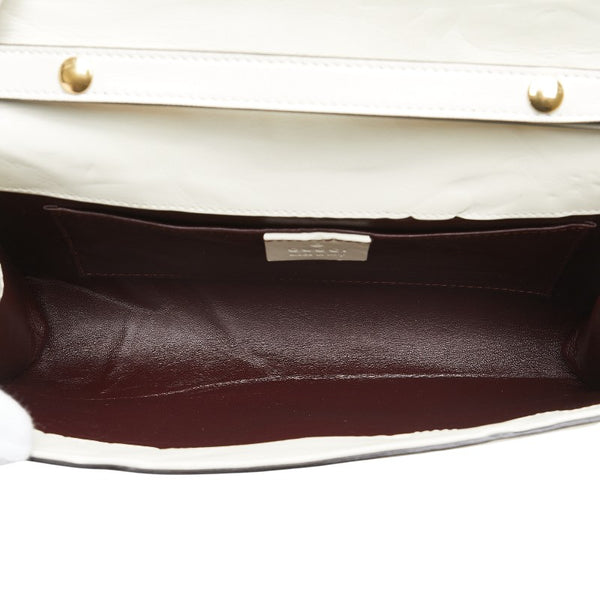 グッチ ズゥミ チェーン ショルダーバッグ ハンドバッグ 572375 ホワイト ゴールド シルバー レザー レディース GUCCI 【中古】