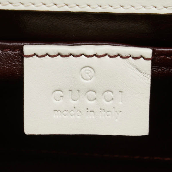 グッチ ズゥミ チェーン ショルダーバッグ ハンドバッグ 572375 ホワイト ゴールド シルバー レザー レディース GUCCI 【中古】