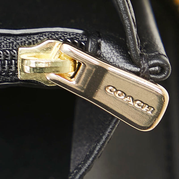 コーチ シグネチャー アコーディオン ジップ 長財布 F54630 IMAA8 ブラウン ブラック PVC レザー レディース COACH 【中古】