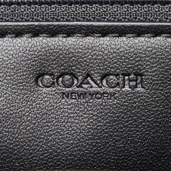 コーチ シグネチャー アコーディオン ジップ 長財布 F54630 IMAA8 ブラウン ブラック PVC レザー レディース COACH 【中古】