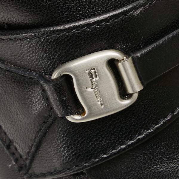 サルヴァトーレフェラガモ ガンチーニ ローファー サイズ：8 ブラック レザー メンズ Salvatore Ferragamo 【中古】