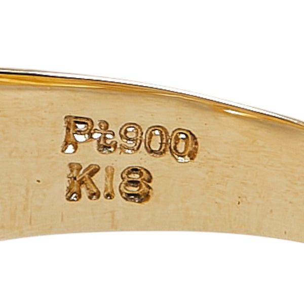 K18YG イエローゴールド Pt900 プラチナ コンビ ダイヤ0.10ct リング 指輪 レディース 12号 【中古】