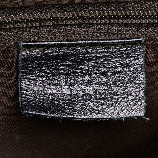 グッチ GGキャンバス スーキー ハンドバッグ 211944 ベージュ ブラック キャンバス レザー レディース GUCCI 【中古】