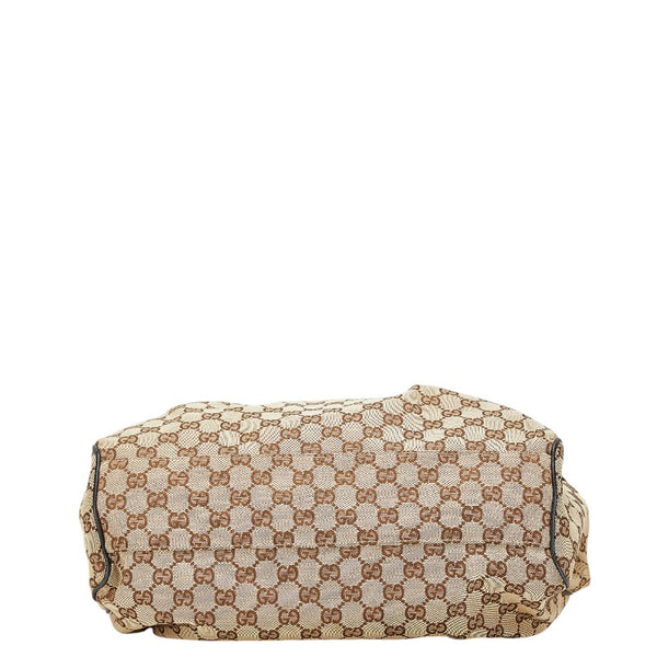 グッチ GGキャンバス スーキー ハンドバッグ 211944 ベージュ ブラック キャンバス レザー レディース GUCCI 【中古】