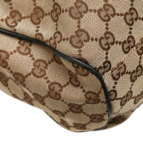 グッチ GGキャンバス スーキー ハンドバッグ 211944 ベージュ ブラック キャンバス レザー レディース GUCCI 【中古】