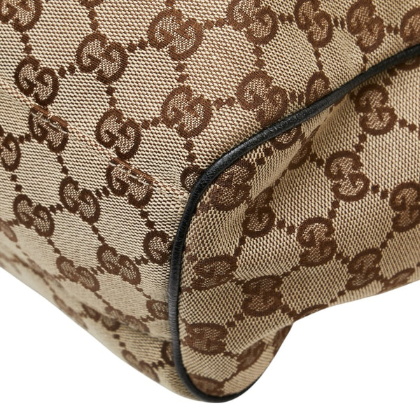 グッチ GGキャンバス スーキー ハンドバッグ 211944 ベージュ ブラック キャンバス レザー レディース GUCCI 【中古】