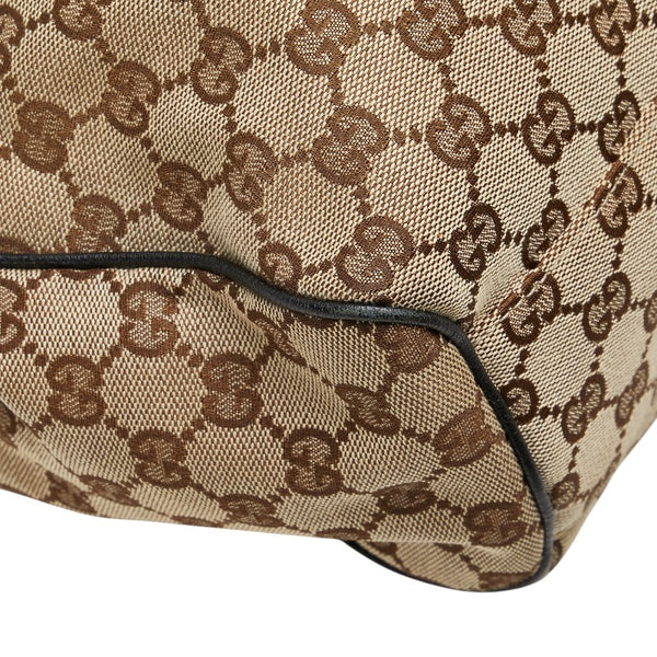 グッチ GGキャンバス スーキー ハンドバッグ 211944 ベージュ ブラック キャンバス レザー レディース GUCCI 【中古】