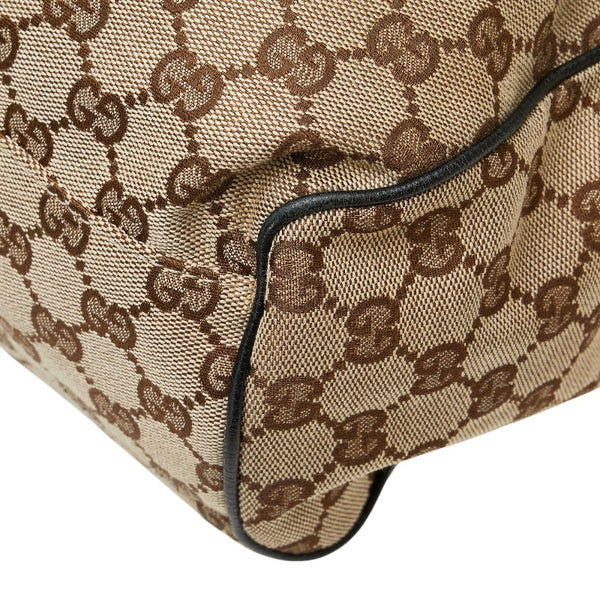 グッチ GGキャンバス スーキー ハンドバッグ 211944 ベージュ ブラック キャンバス レザー レディース GUCCI 【中古】