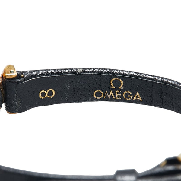 オメガ 腕時計 手巻き ベージュ文字盤 ステンレススチール レザー レディース OMEGA 【中古】