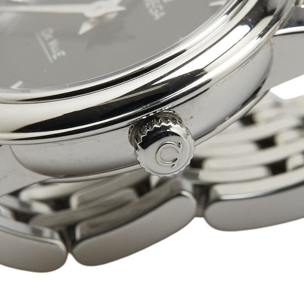 オメガ デビル プレステージ 腕時計 424.10.24.60.01.001 クオーツ ブラック文字盤 ステンレススチール レディース OMEGA 【中古】