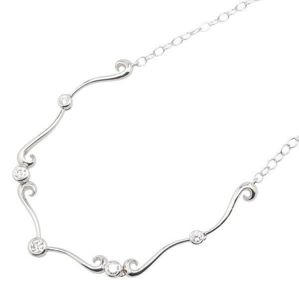 K18WG ホワイトゴールド ダイヤ0.50ct ネックレス レディース 【中古】