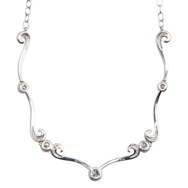 K18WG ホワイトゴールド ダイヤ0.50ct ネックレス レディース 【中古】
