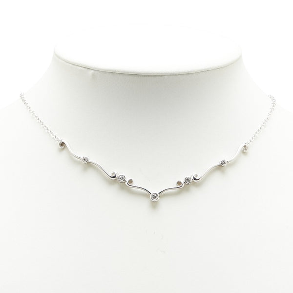 K18WG ホワイトゴールド ダイヤ0.50ct ネックレス レディース 【中古】