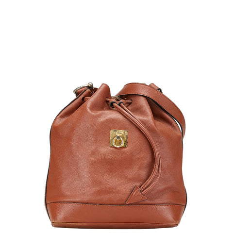 セリーヌ ショルダーバッグ ブラウン レザー レディース CELINE 【中古】